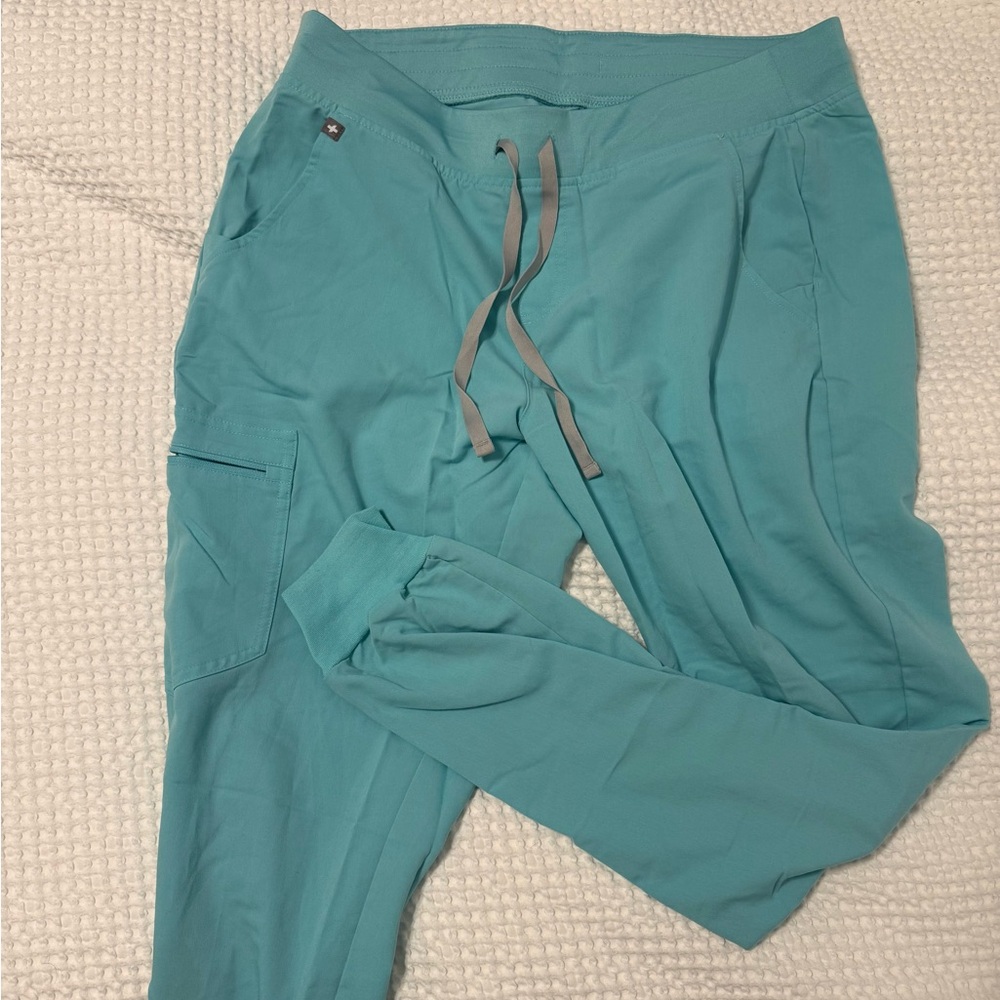 Figs Womens Teal Scrub Joggers Large/Tall